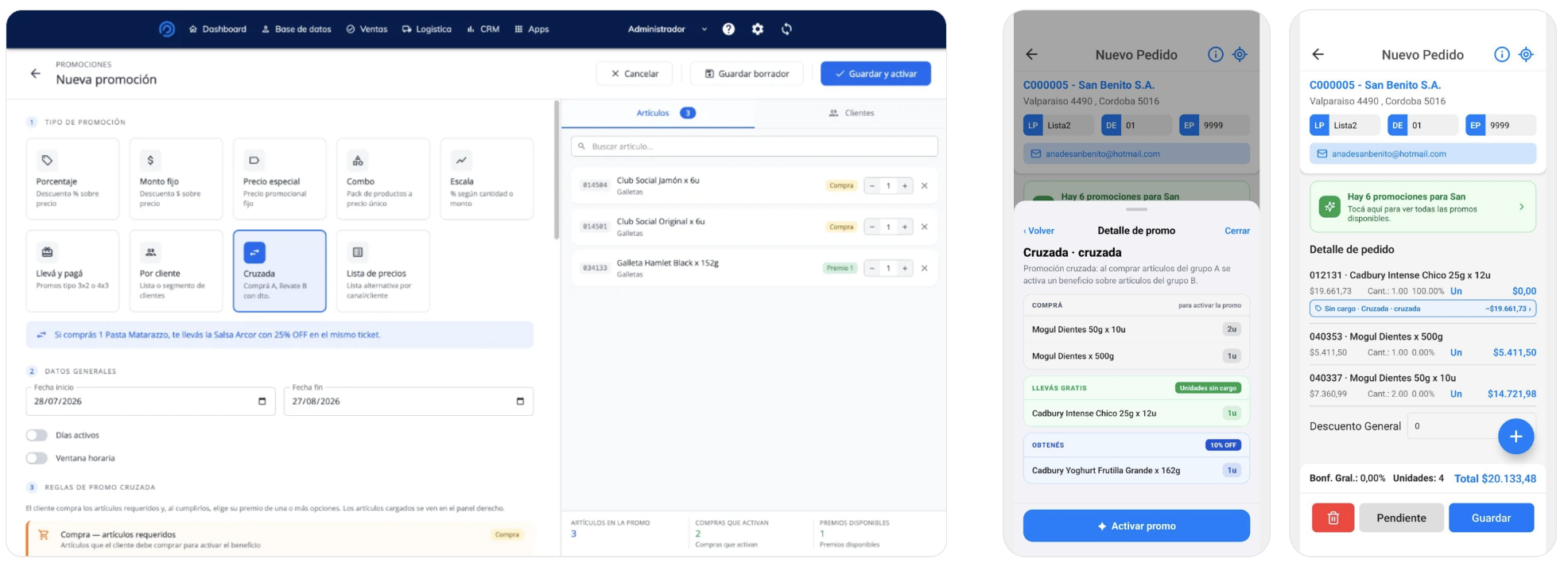 Configuración de una promoción de tipo Cruzada en SmartPanel