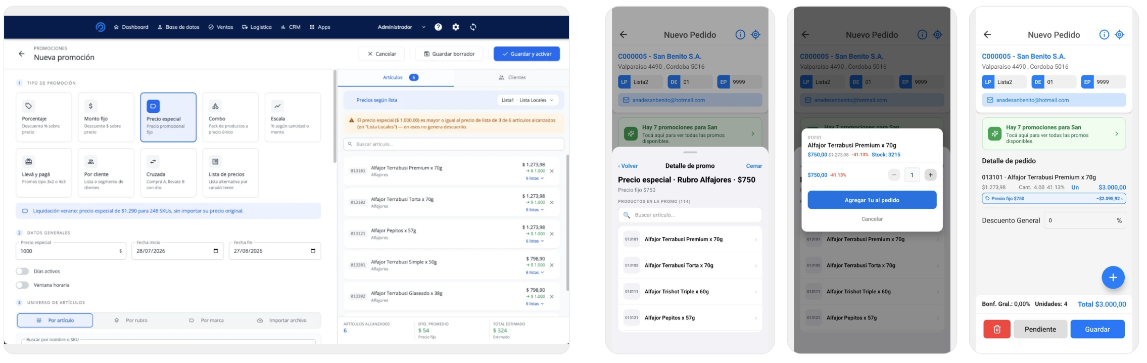 Configuración de una promoción de tipo Precio especial en SmartPanel