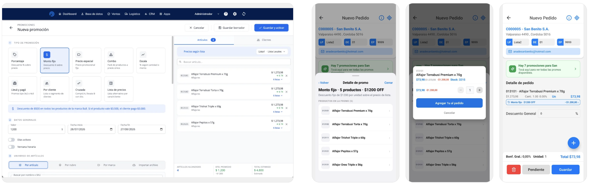 Configuración de una promoción de tipo Monto fijo en SmartPanel